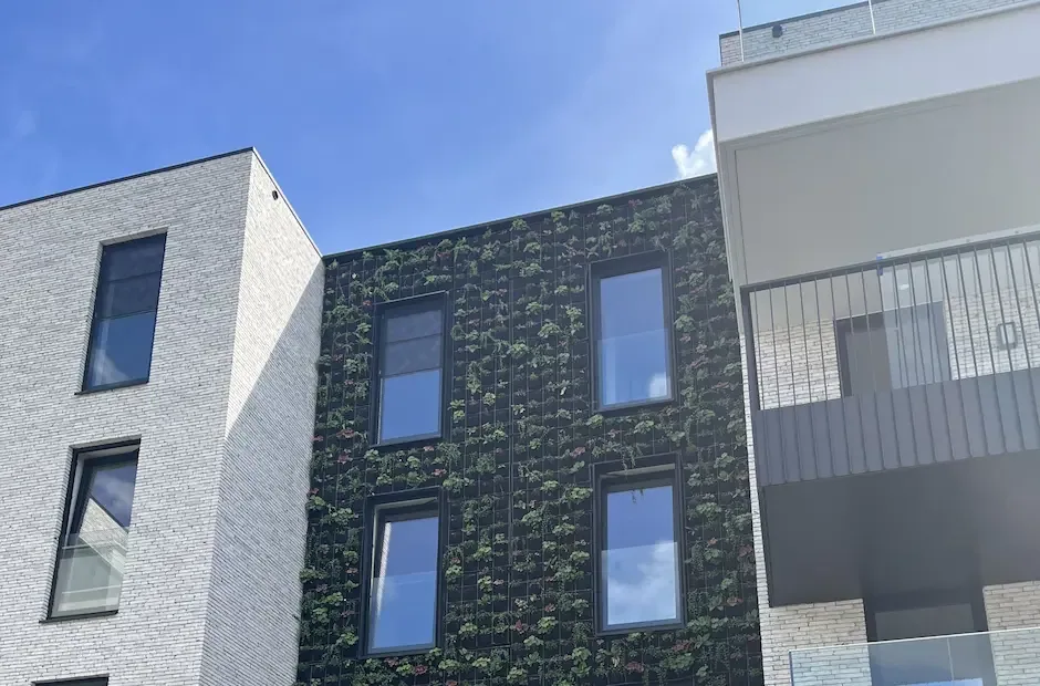 Groene wand in woonproject