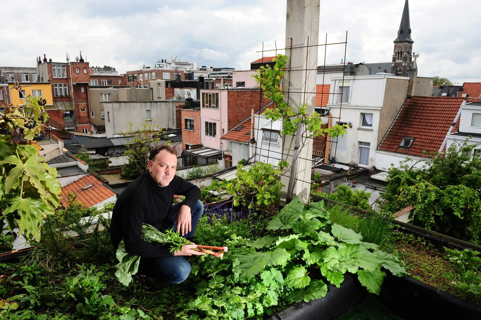 Daktuin met verticaal groen